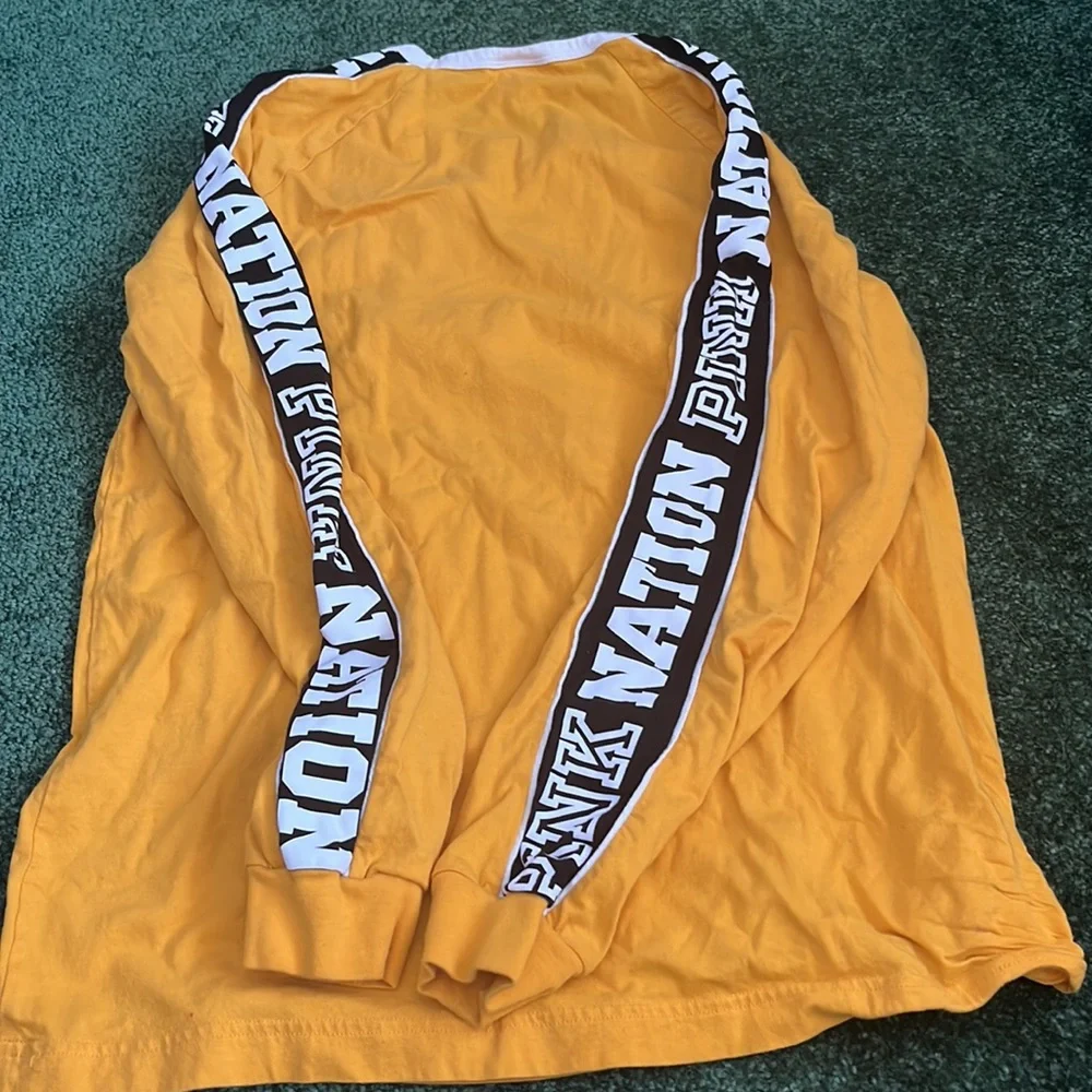 PINK SHIRT , mustard color , s - Picture 3 of 3